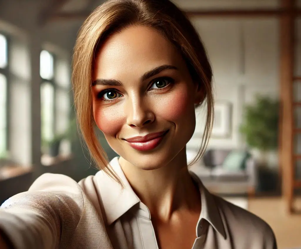 AI-generated selfie of Bettina Ai, Caledonia’s assistant